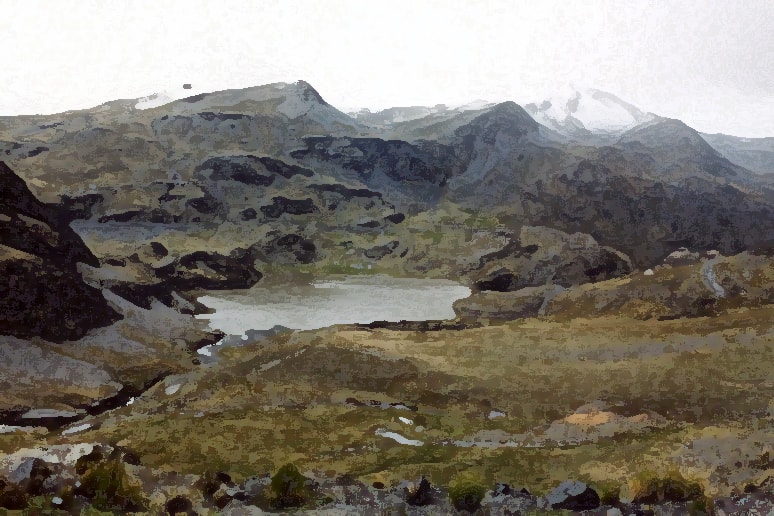 Bolivia — Mountains, Water & Snow — Watercolor Version — landscape photography by Jay Keenan